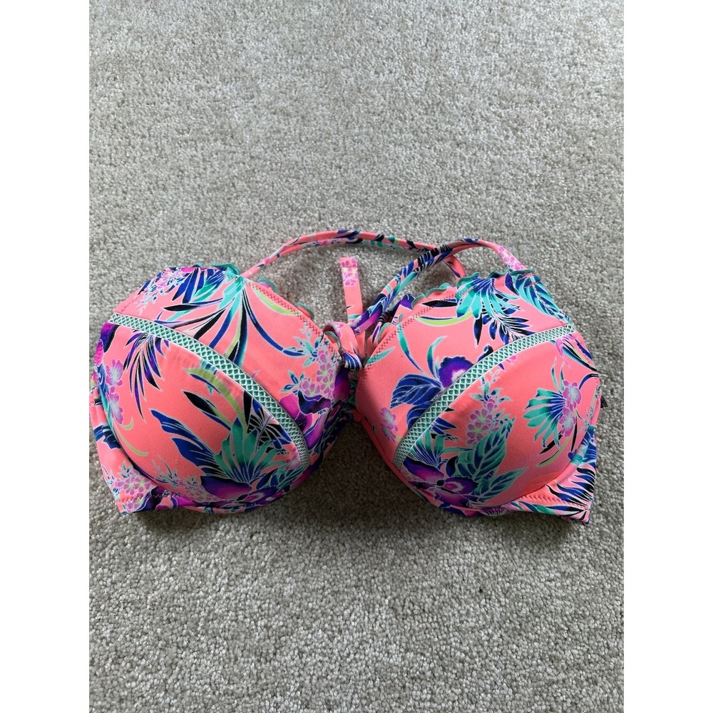 Sun & Shore Women's Swimwear Bikini Top 34D Tropical‎ Print Padded